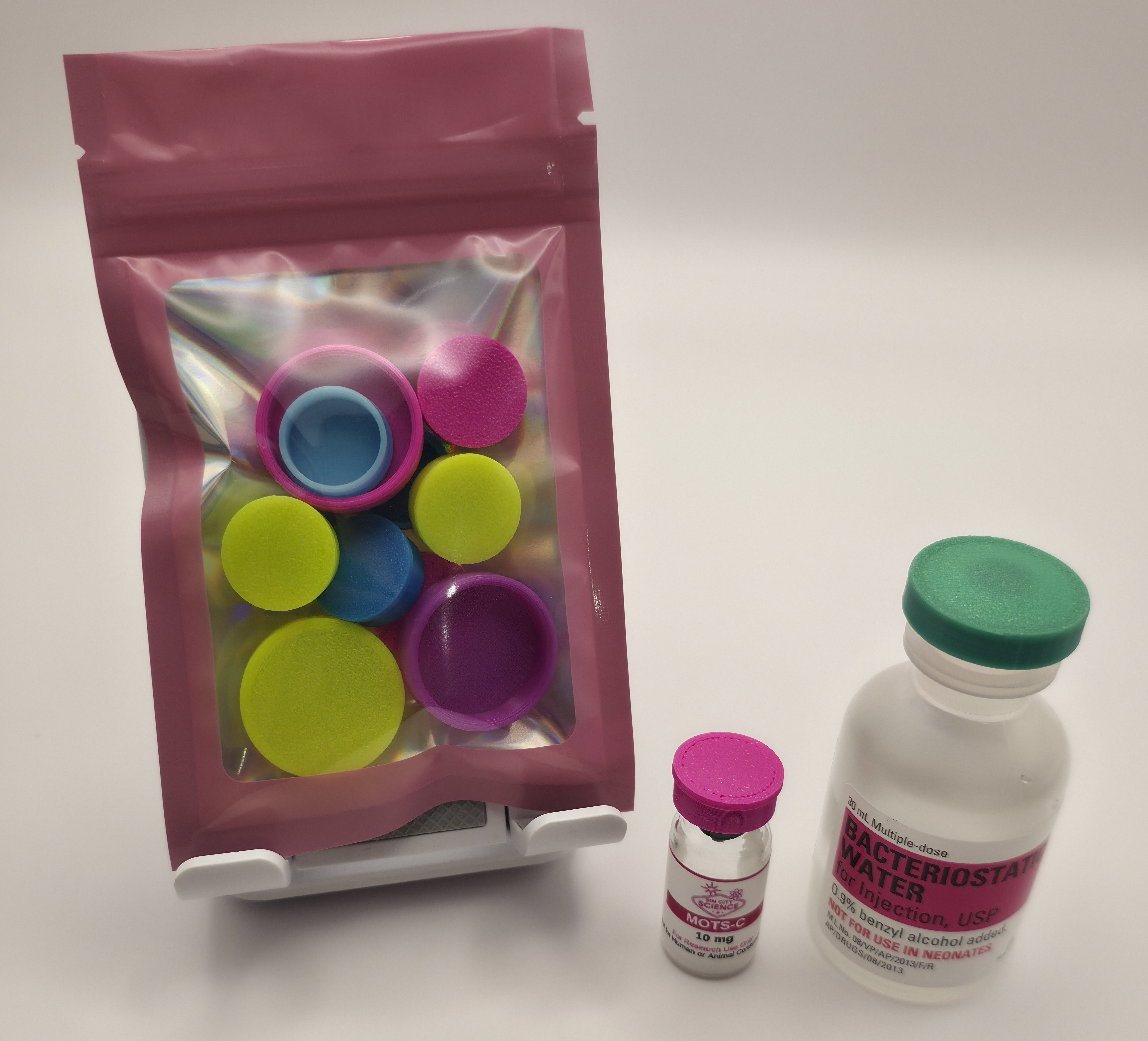 Vial Caps 3mL & 30 mL Assorted Colors (11 Caps)